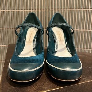 Marc Jacobs runway satin and leather Mary Jane